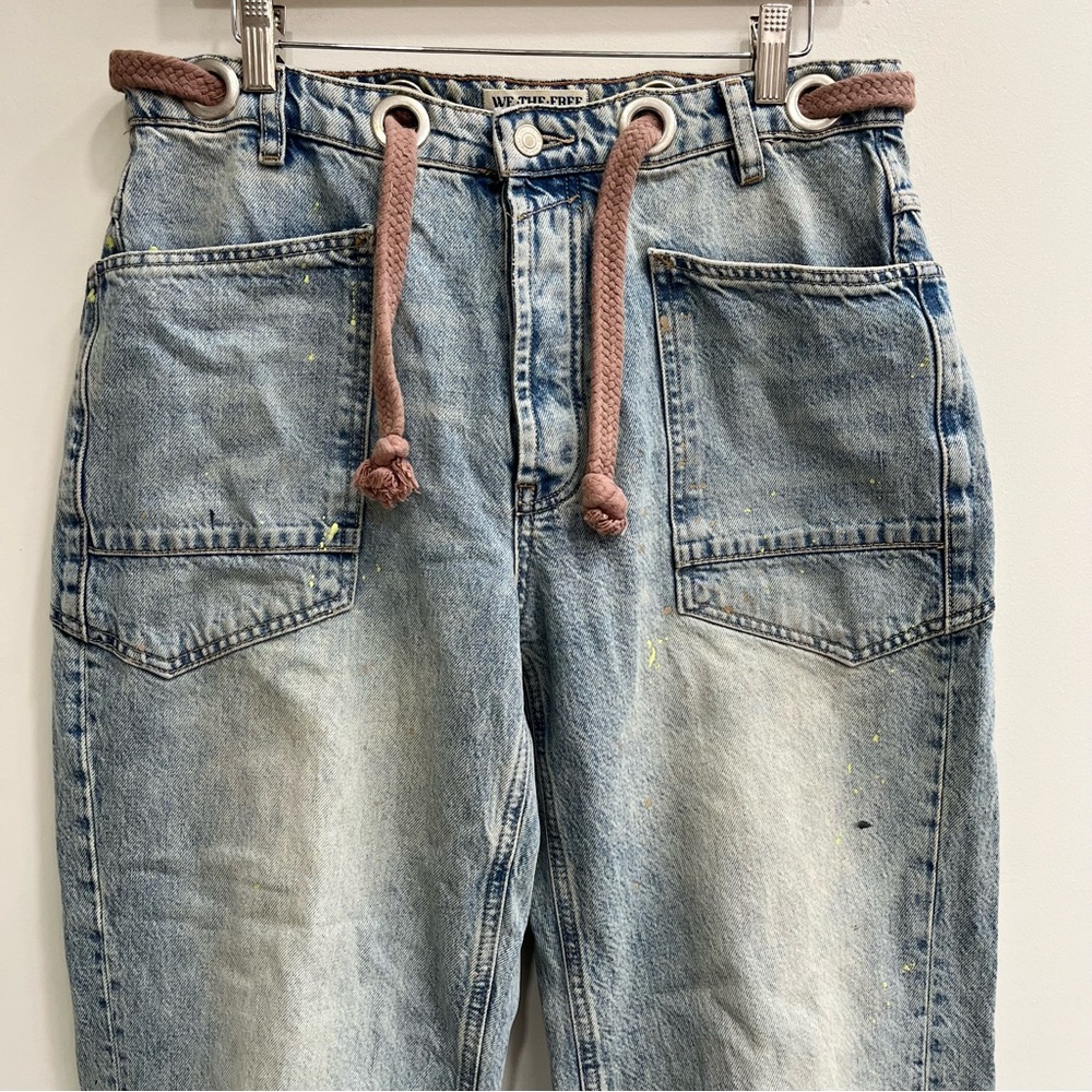 We The Free Blue Moxie Barrel Pull-On Jeans - Picture 5 of 13